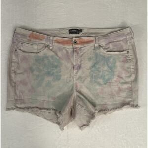Torrid 5 INCH VINTAGE STRETCH MID-RISE Tie Dye Pastel Shorts Size 22